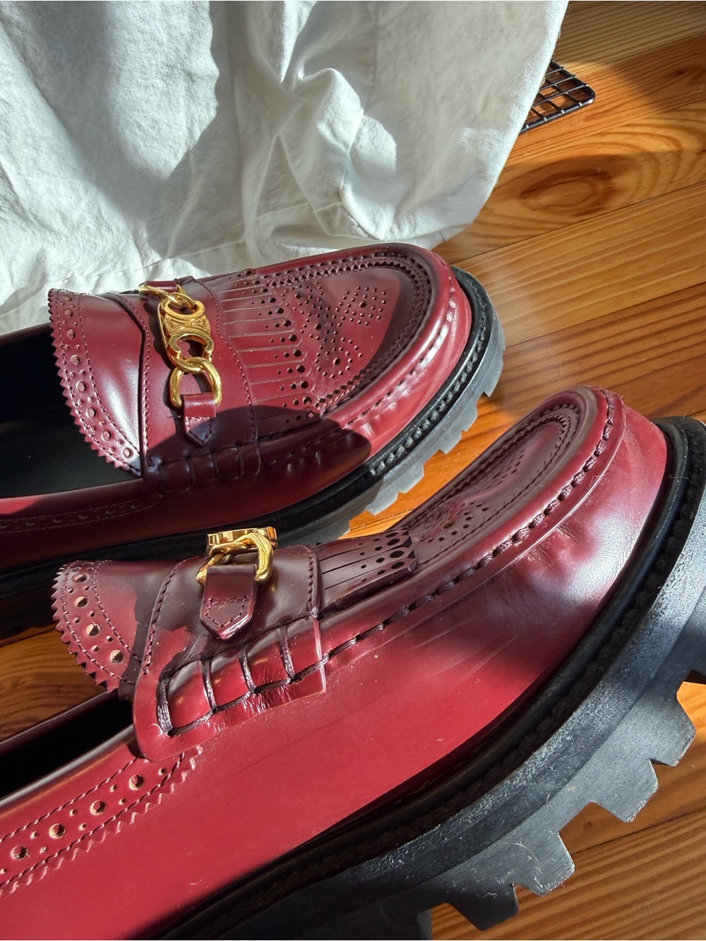 Celine Margaret burgundy leather loafers EU 37.5=US 7.5 - Picture 6 of 6
